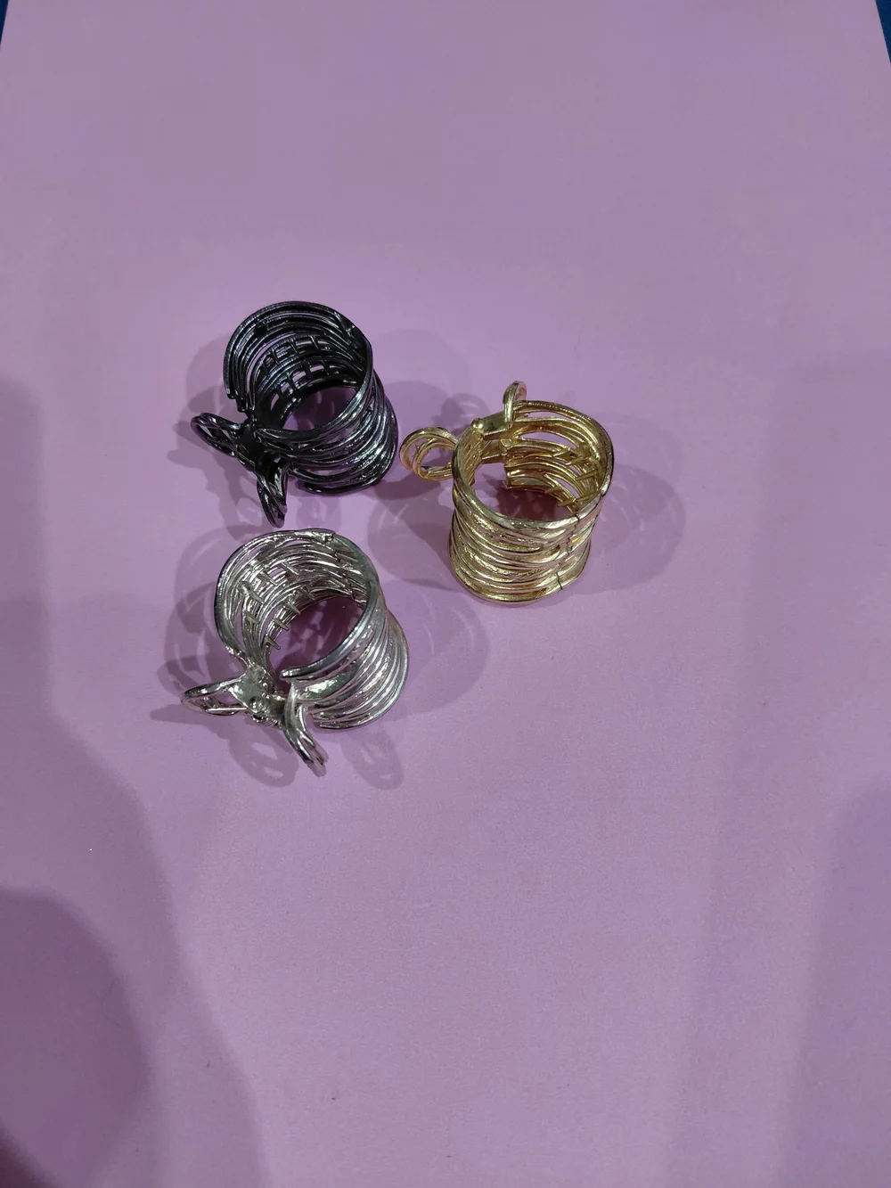 Metal Coil Hair Cuffs - Gold, Silver, Black